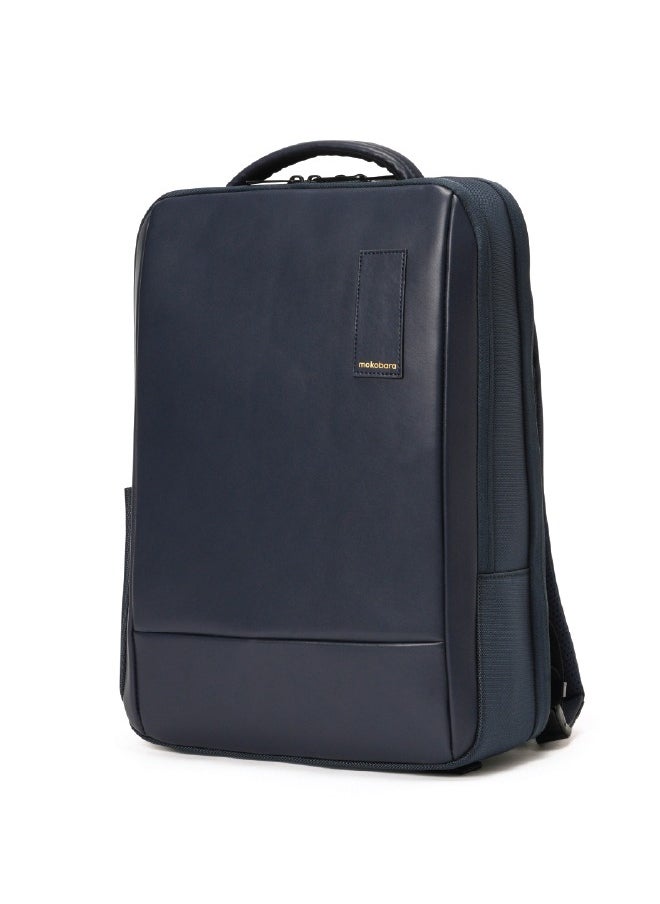 Mokobara MOKOBARA The Element Backpack | Laptop Up to 15.6 Inches, 18L Capacity | Durable Nylon and Vegan Leather, Water Resistant | Ideal for Travel, Office, Students | Ergonomic, Padded Straps | Blue  - Image 1