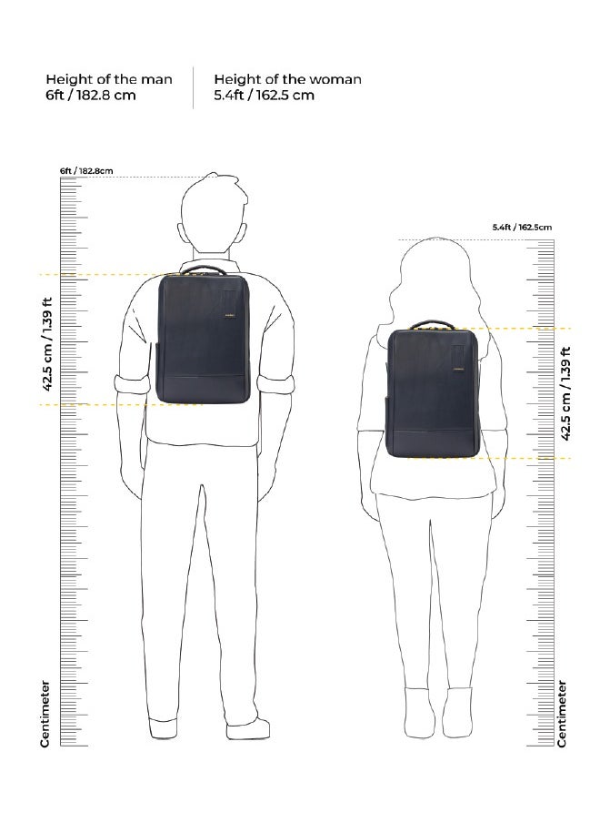 Mokobara MOKOBARA The Element Backpack | Laptop Up to 15.6 Inches, 18L Capacity | Durable Nylon and Vegan Leather, Water Resistant | Ideal for Travel, Office, Students | Ergonomic, Padded Straps | Blue  - Image 5