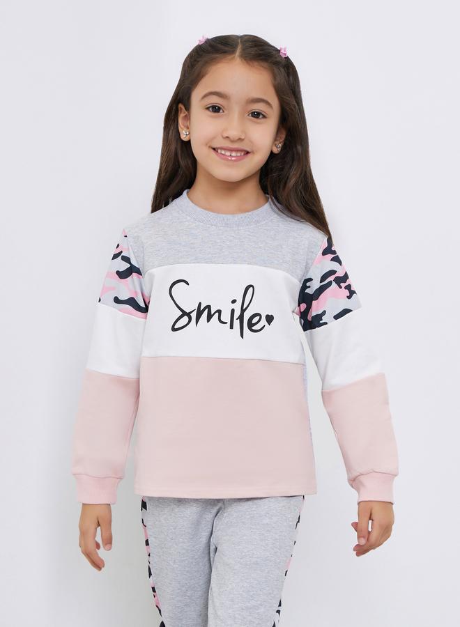 ستايلي مجموعة من سويت شيرت بألوان متداخلة مع جوغر - Image 2