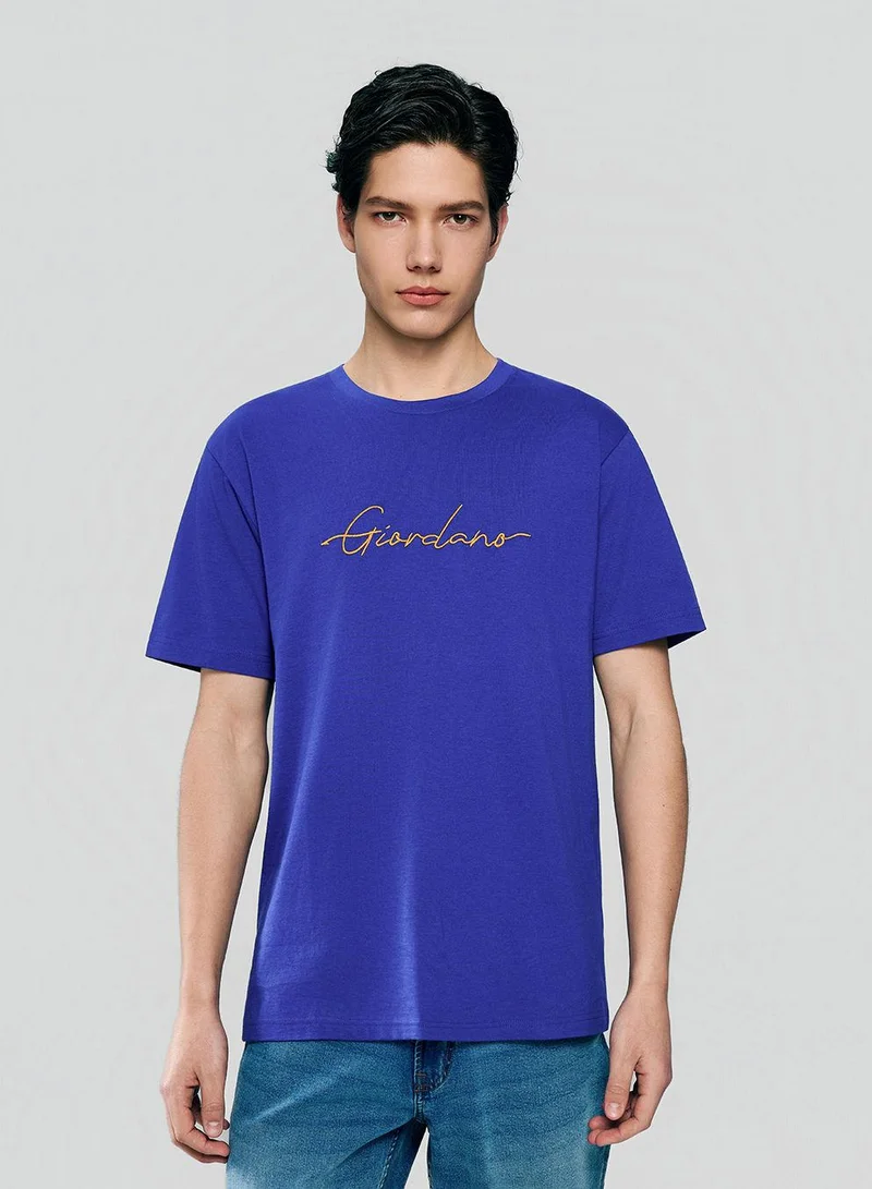 Men’s Slim Fit Cotton Signature Print Tee