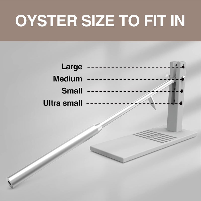 Koconic Heavy Duty Oyster Shucker Tool Kit â€“ Stainless Steel Clam Opener Machine with 5 Height Settings, 2 Shucking Knives, Glove & G-Clamp for Safe and Easy Shellfish Opening at Home or Buffet - Image 2