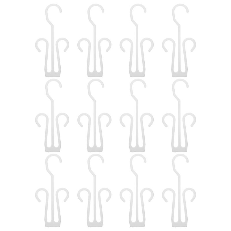 12pcs Plastic Shoe Hangers Extended Double Hook Design Slipper Drying Rack for Balcony - Image 2