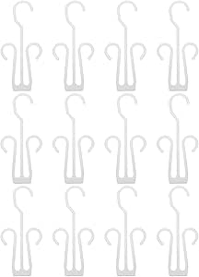 12pcs Plastic Shoe Hangers Extended Double Hook Design Slipper Drying Rack for Balcony - Image 1