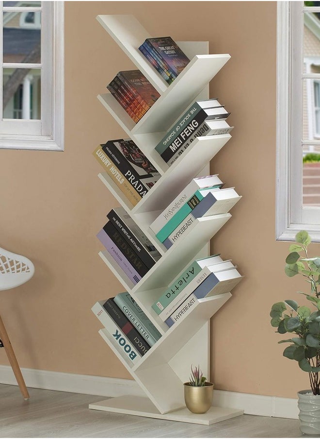 Cady One 9-Shelf Tree Bookshelf, Floor Standing Bookcase, Storage Shelves Suitable for CD and Book Storage for Living Room and Library  - Image 2