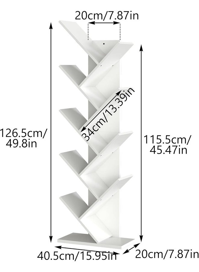 Cady One 9-Shelf Tree Bookshelf, Floor Standing Bookcase, Storage Shelves Suitable for CD and Book Storage for Living Room and Library  - Image 5