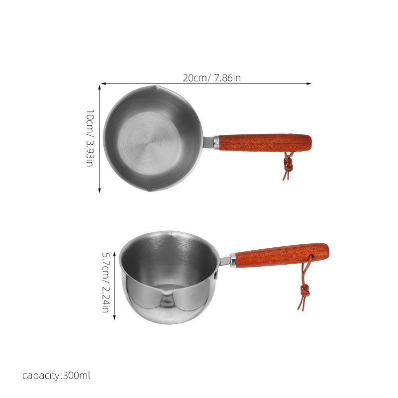 Stainless Steel Small Pan Mini Cooking Pot with Pour Spout Hot Oil Pan Butter Chocolate Melting Pot Baby Food Saucepan 300ml - Image 3