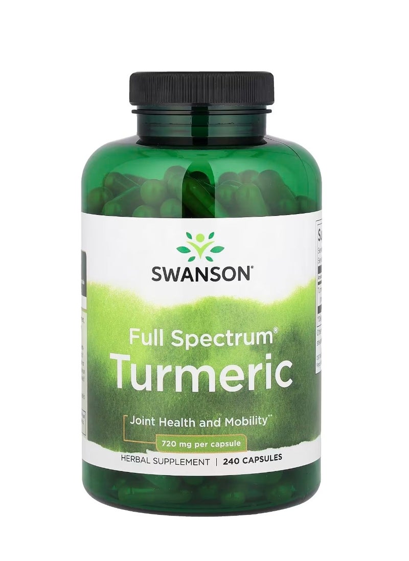 SWANSON Full Spectrum Turmeric 1440 mg 240 Capsules (720 mg per Capsule)  - Image 1