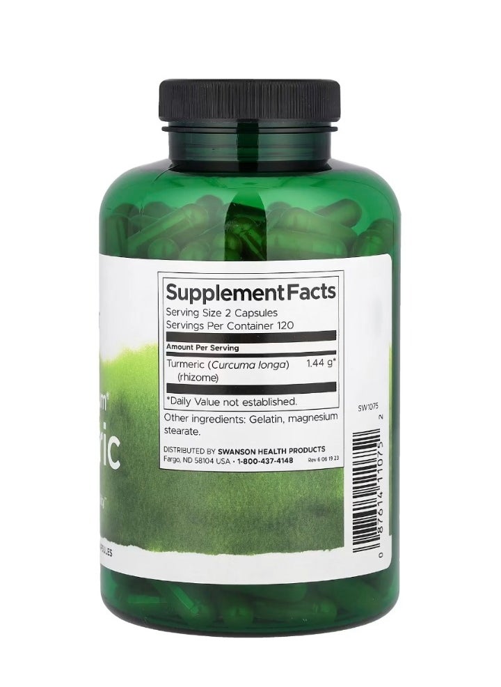 SWANSON Full Spectrum Turmeric 1440 mg 240 Capsules (720 mg per Capsule)  - Image 2
