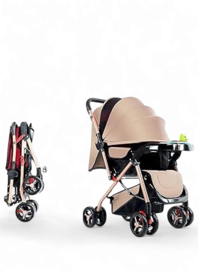 hatstar Ultra-Light One-Click Fold Baby Stroller – Air Travel Friendly with Two-Way Canopy, Mosquito Net, and 5-Point Safety Harness  - Image 2
