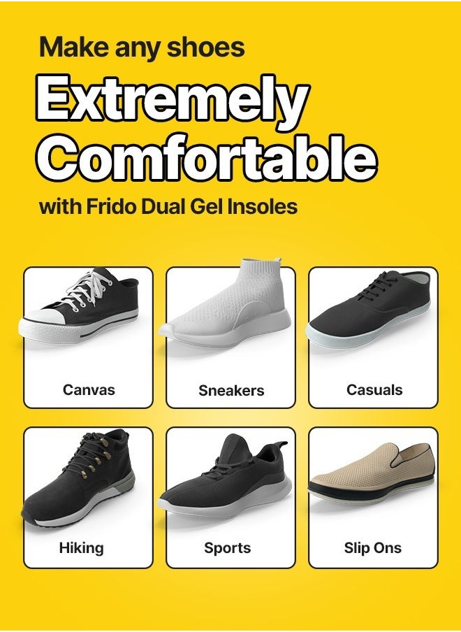 Frido - Dual Gel Heavy Duty Trimmable Insoles Thick Shoe Inserts Pack of 1 Pair - Image 1