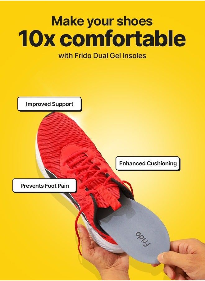 Frido - Dual Gel Heavy Duty Trimmable Insoles Thick Shoe Inserts Pack of 1 Pair - Image 1