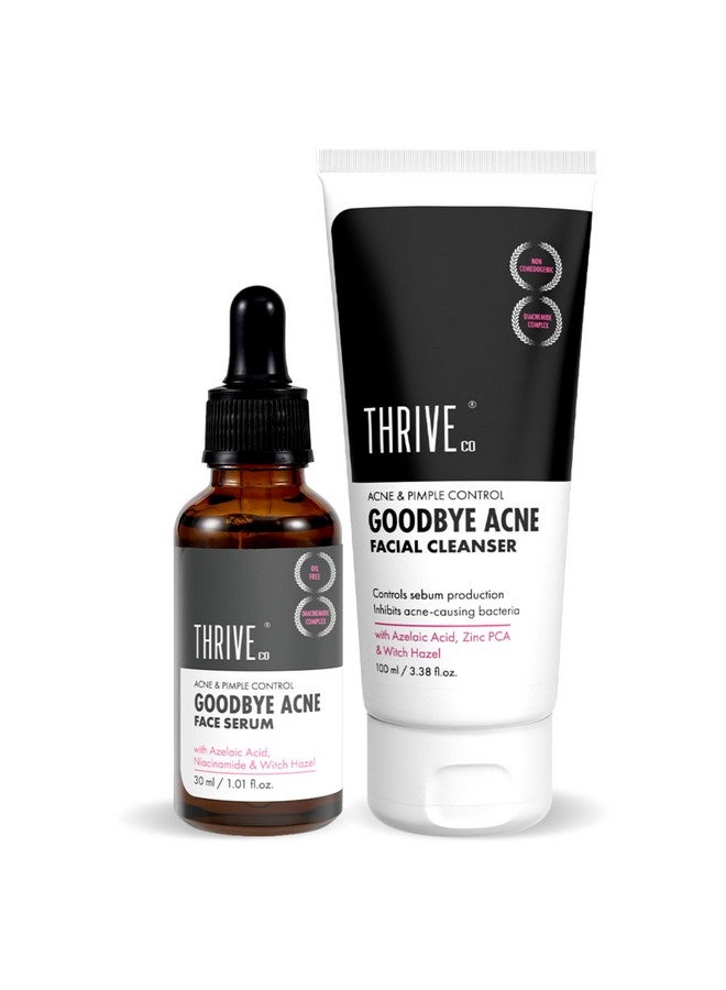 THRIVECO Goodbye Acne Kit Antiacne Serum (30Ml) And Face Wash (100Ml) Reduces Pimples Acne Marks & Sebum Production With Diacnemidetm Azelaic Acid Witch Hazel Niacinamide & Zinc Pca For Women & Men - Image 1
