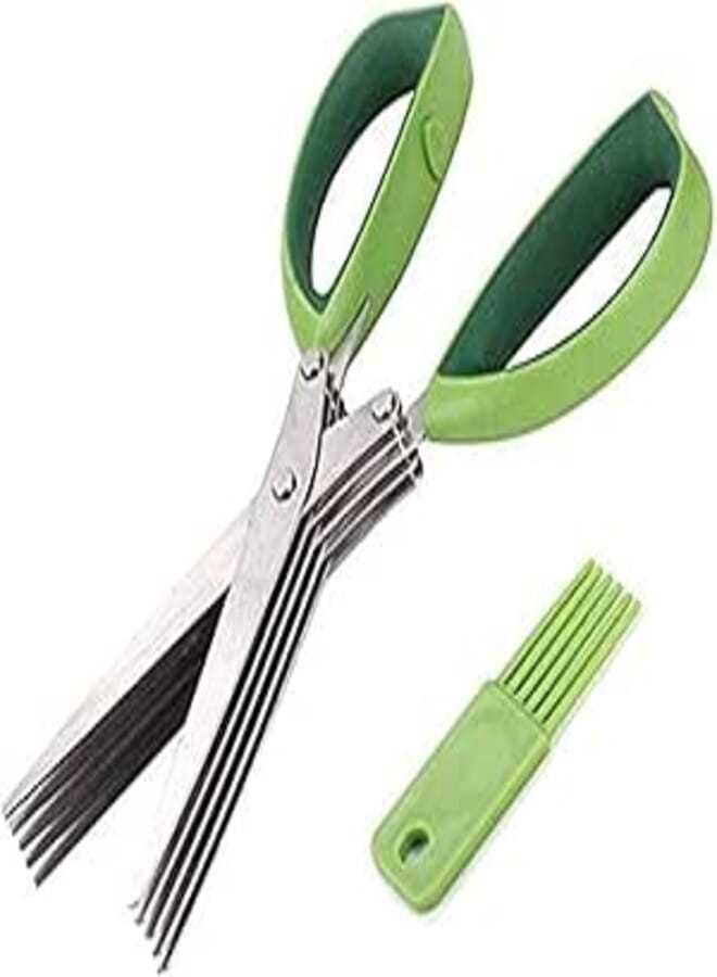 Spaceshoop Multipurpose Kitchen Shear Herb Scissors with 5-Layers Stainless Steel Blades and Handles
