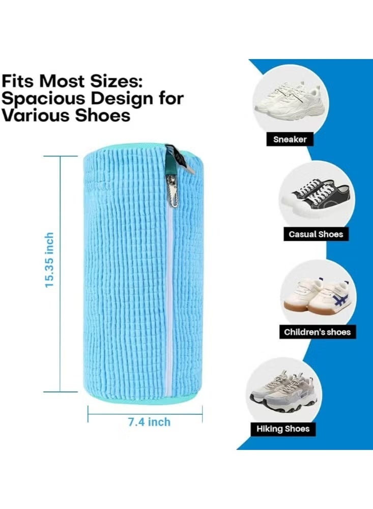 شنطة غسيل احذية شبكية قابلة لاعادة الاستخدام مع سحاب متعددة الطبقات لحماية الاحذية الرياضية والاحذية الرياضية والاحذية الشبكية قابلة للغسل في الغسالة - Image 3