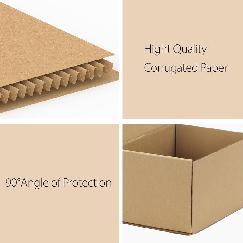 AL FAKHAMA 10 Pcs Top Open Brown Shipping Boxes - Foldable 3-Ply Corrugated Cardboard Mailer Boxes (5x5x4 Inches) - Image 2
