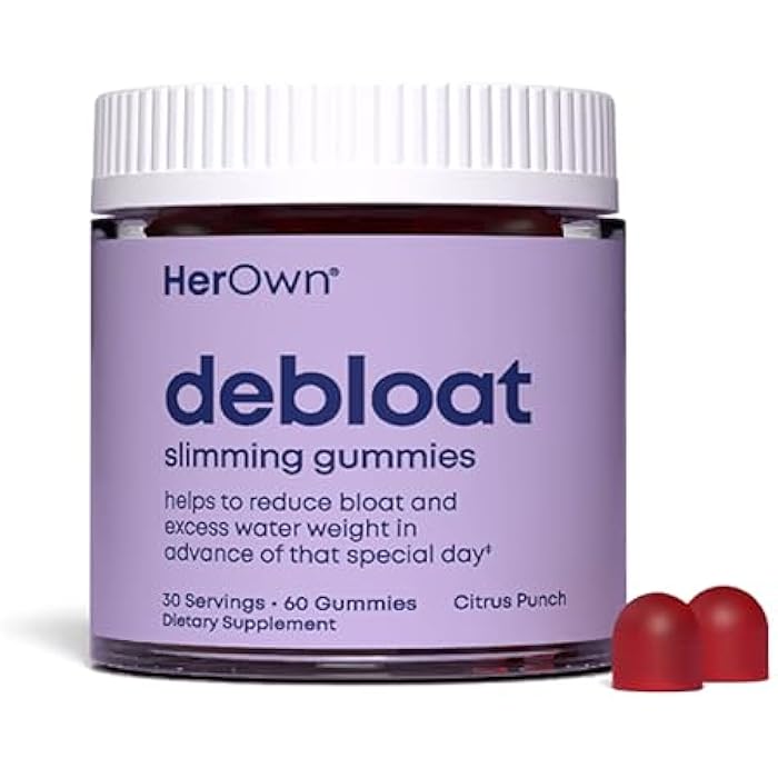 her own Debloat Gummy, Bloating and Gas Relief, Helps Reduce Water Retention, Supports Energy, with Apple Cider Vinegar and Dandelion, Gluten and Soy Free, Vegan, 60 Gummies, 60 Servings - Image 1