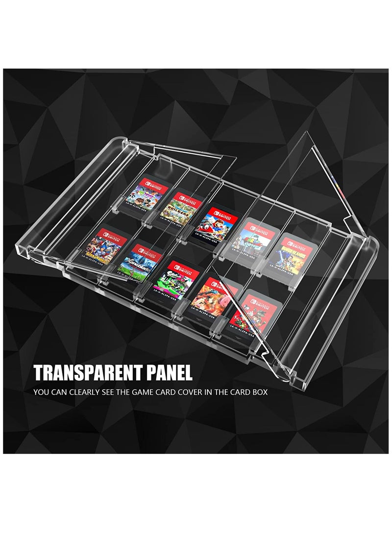 Premium Game Card Case for Switch OLED, Switch Card Case Cartridge Game Card Display Cabinet Box, Crystal Clear Game Cartridge Holder for Switch OLED Charging Station (10 Slots) - Image 5