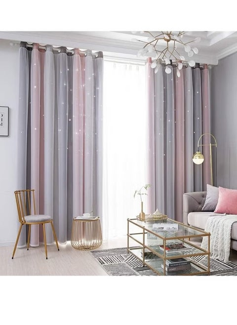 1 piece colorful Star Shape Cutout Blackout Curtains Twinkle Star Shape for Bedrooms and Kids Rooms Double Grommet Insulated Curtains 134cm x 243cm