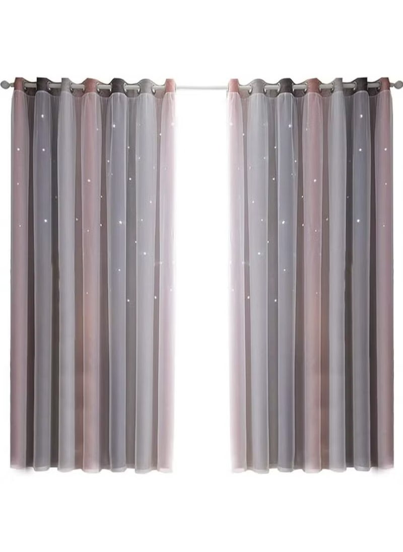 MarlaMall - 1 piece colorful Star Shape Cutout Blackout Curtains Twinkle Star Shape for Bedrooms and Kids Rooms Double Grommet Insulated Curtains 134cm x 243cm - Image 1