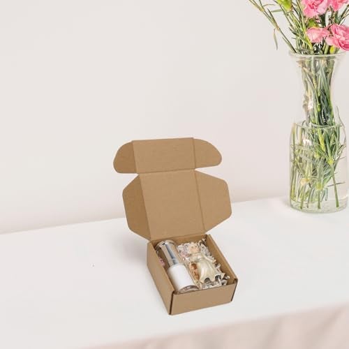 Serwrsw 4x4x2 Shipping Boxes Set of 6, Small Cardboard Boxes for Packaging, Brown Mailing for Small Business - Image 3