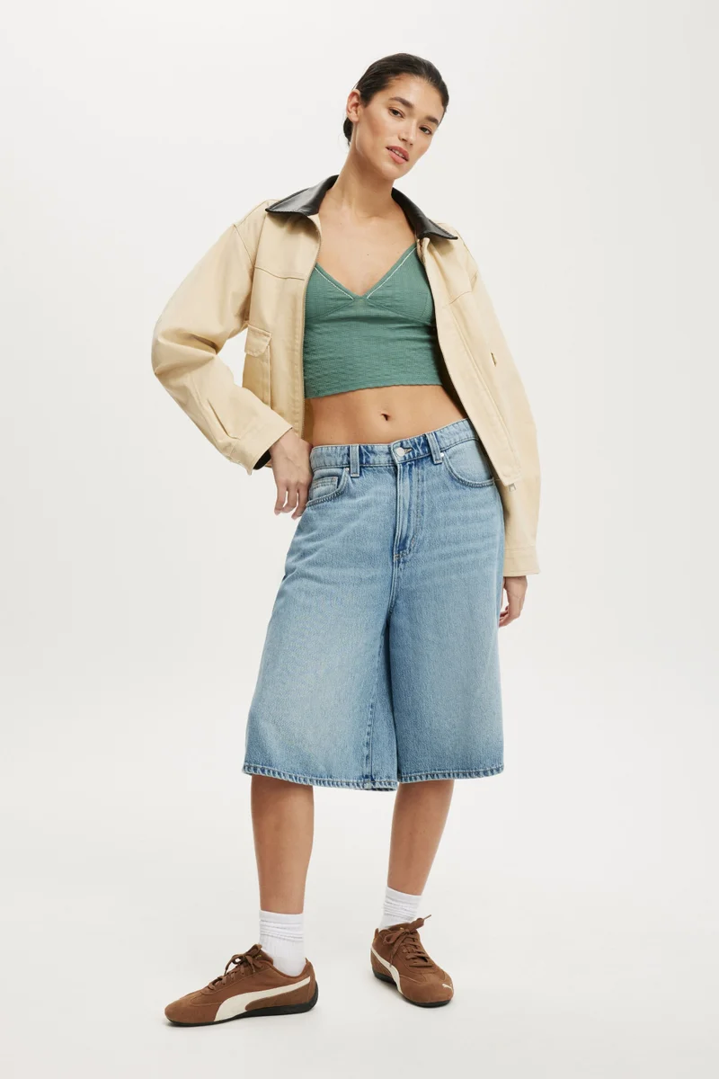 كوتون اون تانك دانتيل بياقة على شكل حرف