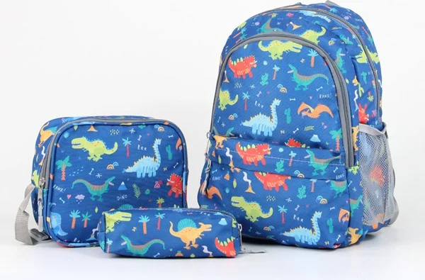 Cambridge Polo Club Triple School Bag Set Dinosaur Blue PLCAN2079 303