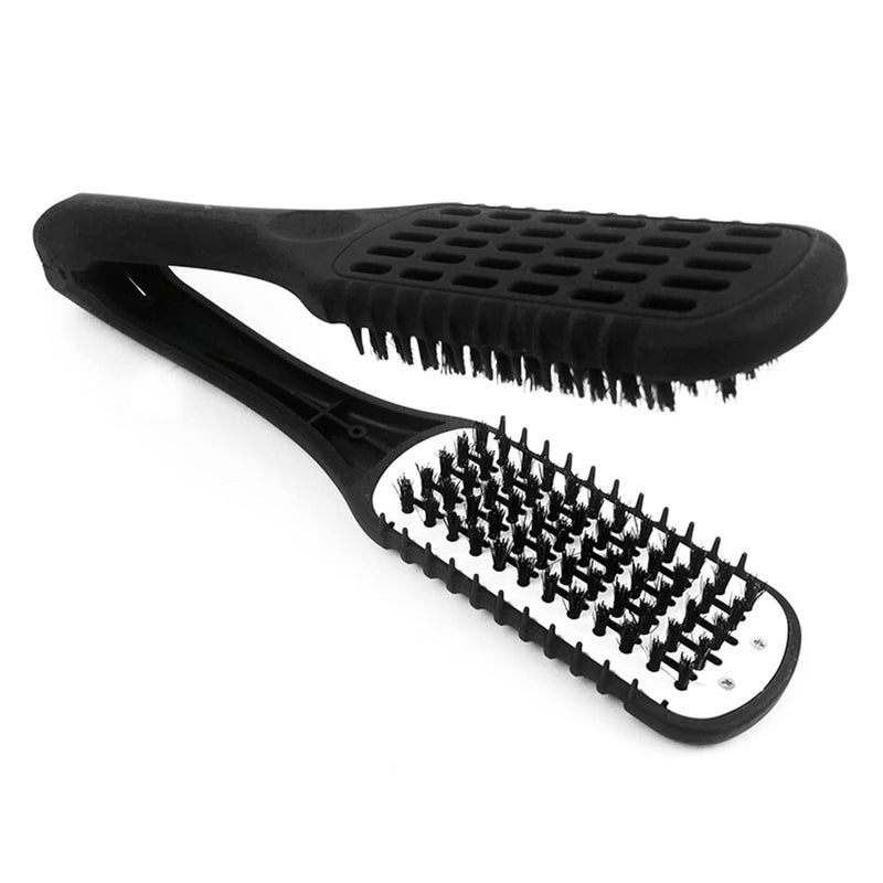 Aethland Boar Bristles Clamp Brush DoubleSided for Straightening Detangling and Styling Hair