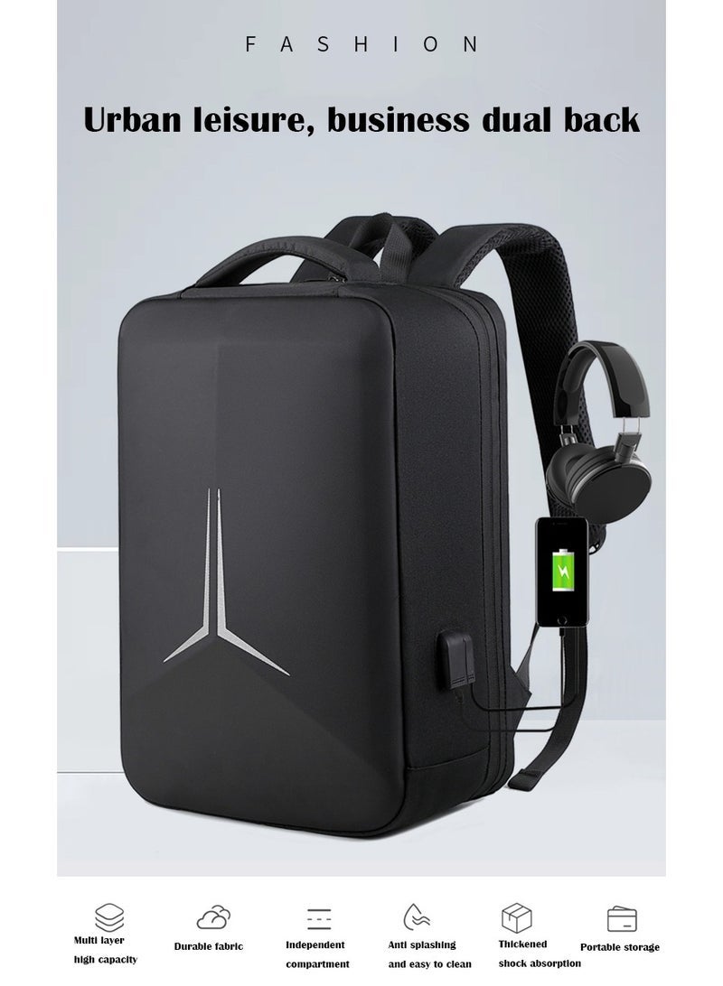 كابتن تيك Laptop Backpack, Waterproof Business Travel Computer Bag, Gaming Laptop Bag with USB Charging Port (Gray) - Image 2