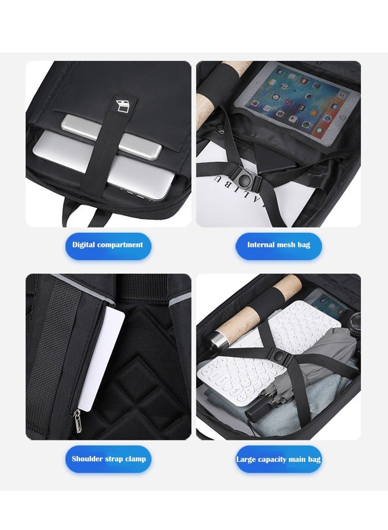 كابتن تيك Laptop Backpack, Waterproof Business Travel Computer Bag, Gaming Laptop Bag with USB Charging Port (Gray) - Image 4