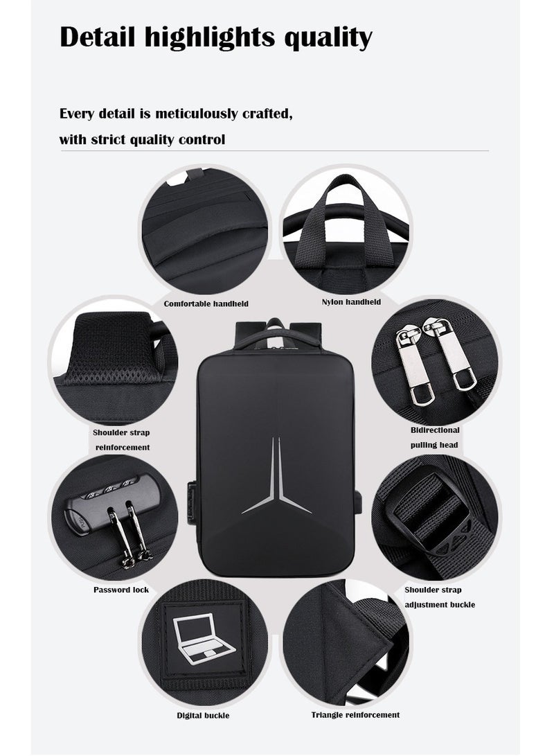 كابتن تيك Laptop Backpack, Waterproof Business Travel Computer Bag, Gaming Laptop Bag with USB Charging Port (Gray) - Image 5
