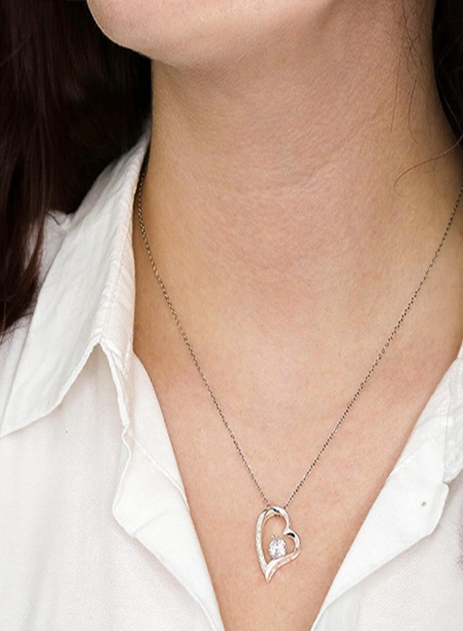 LUXUS™ To My Beautiful Daughter - Heart Necklace, Inspirational Jewelry for Daughter, Gift from Father, Empowering Message Necklace in 18KWhite Gold/Gold Finish over Stainless Steel (18K White Gold Finish, Luxury Gift Box) - Image 3