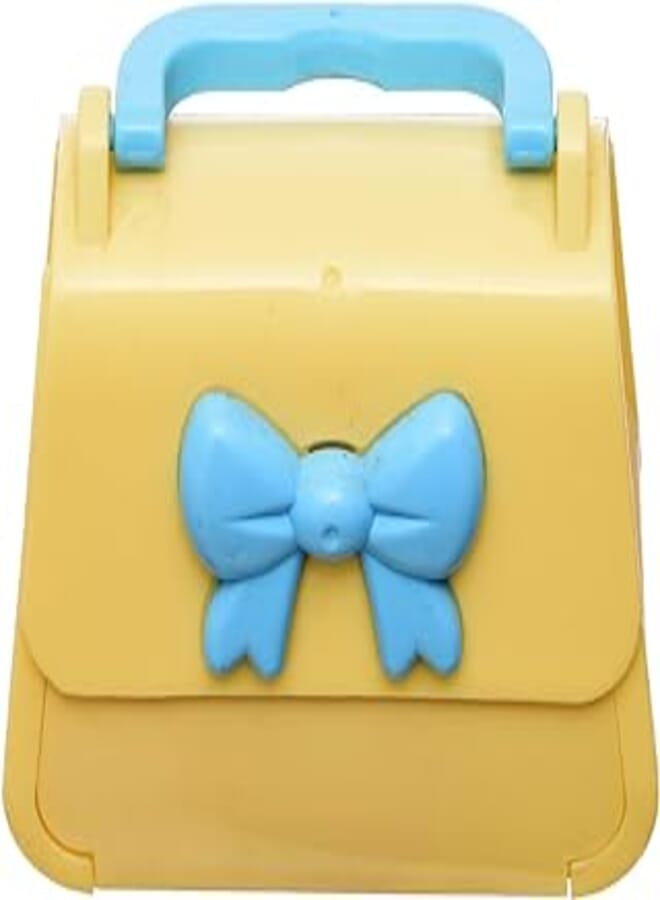 Generic Plastic Cute Bag With Beads Strap Containing A Surprise Doll And Accessories Add More Entertaining For Girls Set Of 8 Pieces - Yellow Blue