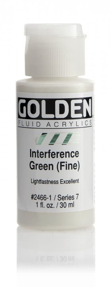 Golden Fluid Acrylic Paint 1 Ounce-Interference Green Fine - Image 4