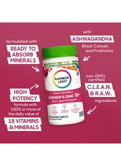 Rainbow Light Multivitamin For Women 50+ Vitamin C D & Zinc Probiotics Women’S One 50+ Multivitamin Provides High Potency Immune Support Nongmo Vegetarian 60 Tablets  - Image 3