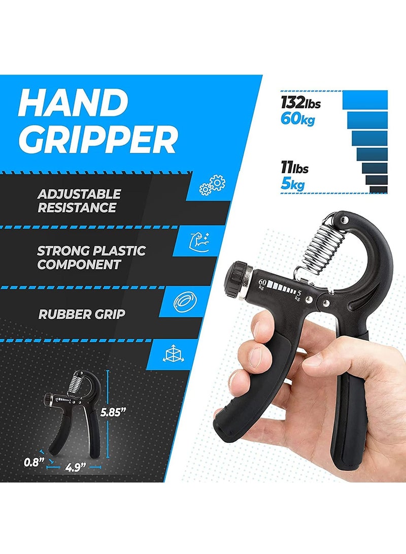 Arabest 5 Pcs Hand Grip Strengthener,Premium Adjustable Hand Grips for Strength Training,Wrist and Forearm Trainer,11～132lbs Hand Workout Kit  - Image 2