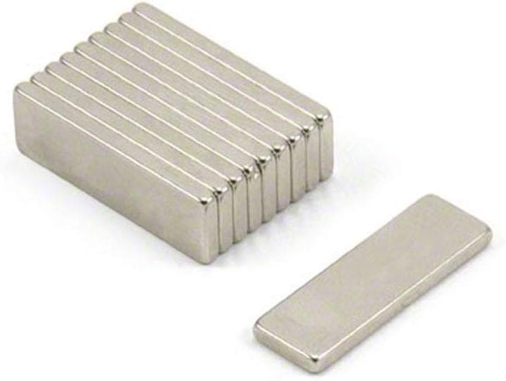 FIRST4MAGNETS مغناطيس نيوديميوم عالي الأداء للفنون والحرف اليدوية وصناعة النماذج والهوايات والمكتب والمنزل - سمك 25 مم × 8 مم × 2 مم - قوة شد 3 كجم - عبوة تحتوي على 10 قطع - Image 1