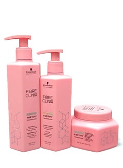 Schwarzkopf Clinix Fortify Shampoo 300 ml and Conditioner 250 ml and Masque For Fine to Normal Damaged hair 