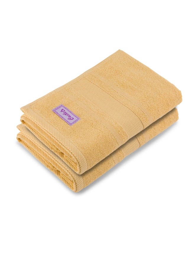 BYFT Home Castle (Cream) Premium Cotton Bath Towel (70 X 140 Cm-Set Of 2) Highly Absorbent, High Quality Bath Linen With Diamond Dobby 550 Gsm - Image 3