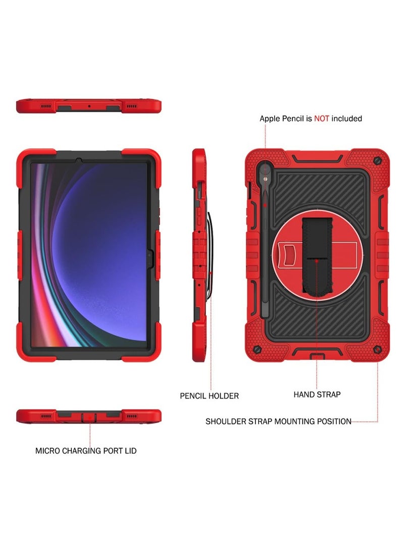 Compatible with Samsung Galaxy Tab S10  FE PLUS 2025 Cover, Light Weight Rugged Case with Hand Strap Kickstand and Shoulder Straps - Image 2