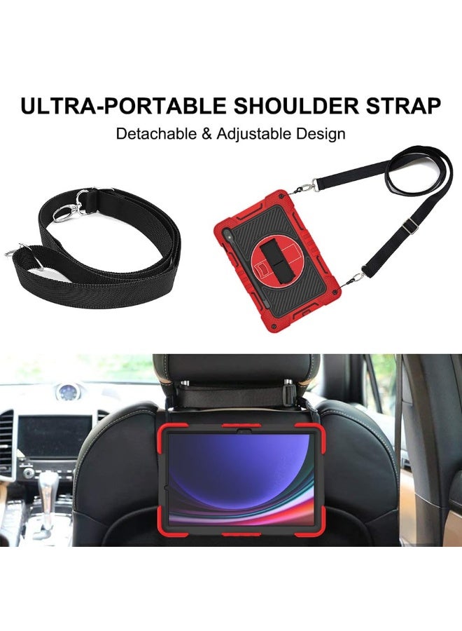 Compatible with Samsung Galaxy Tab S10  FE PLUS 2025 Cover, Light Weight Rugged Case with Hand Strap Kickstand and Shoulder Straps - Image 5