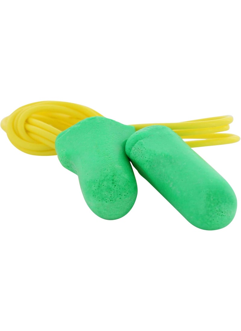 Howard Leight Howard Leight by Honeywell Maximum Lite Low Pressure Corded Disposable Foam Earplugs, Box of 100 Pairs (LPF-30) ,Green 