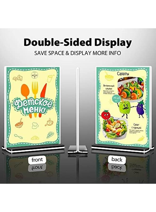 Excefore Acrylic Sign Holder A4 Poster Menu Holder Double Sided Display Stands For Restaurant Hotel Promotions Photo Documents And More A4 5 Pack - Image 2