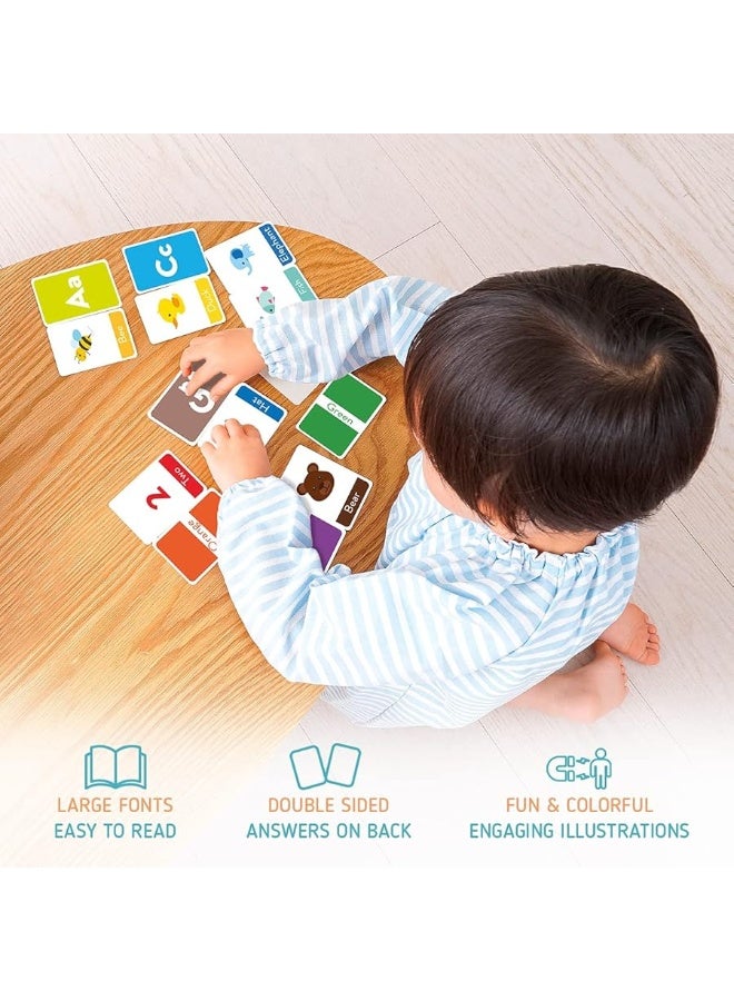 merka Toddler Flash Cards Alphabet, Double-Sided Flash Cards for Toddlers 1-4 Years, Set of 64 Letters, Colors, Shapes and Numbers, Learning Toy Educational Preschool Toddler Flashcards - Image 4