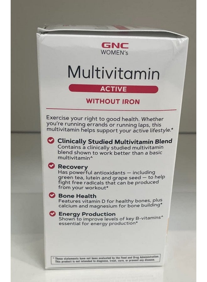 GNC GNC Women's Multivitamin Active Without Iron |Supports an Active Lifestyle | 30+ Nutrient Formula | Promotes Bone & Joint Health, Helps Energy Production | 180 Caplets - Image 3