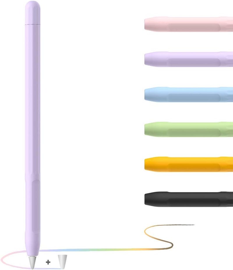 غطاء لقبضة قلم Apple كإكسسوارات حامل لقلم Apple من الجيل الأول مع غطاء واقي للطرف لقلم iPad (بنفسجي) - Image 1
