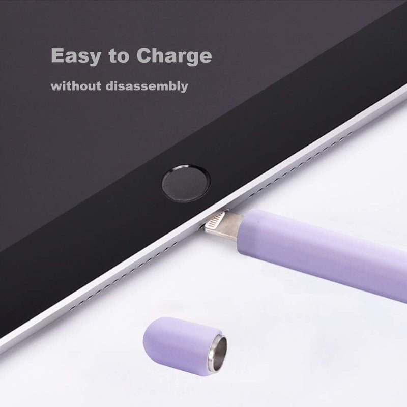 غطاء لقبضة قلم Apple كإكسسوارات حامل لقلم Apple من الجيل الأول مع غطاء واقي للطرف لقلم iPad (بنفسجي) - Image 4