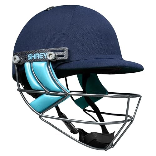 Shrey Prime Steel Helmet for Cricket (Navy, L) - Image 1