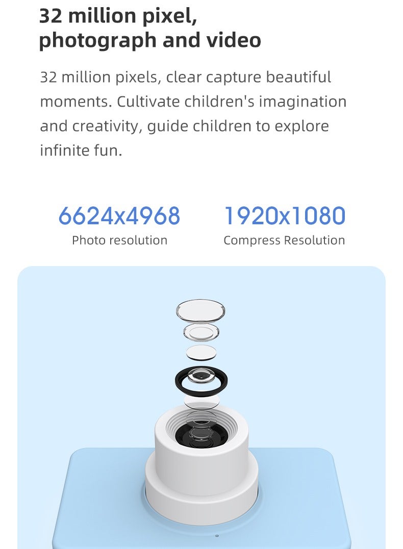 GULFLINK Kids Toy Digital Camera for Child Boys Girls White rabbit - Image 2