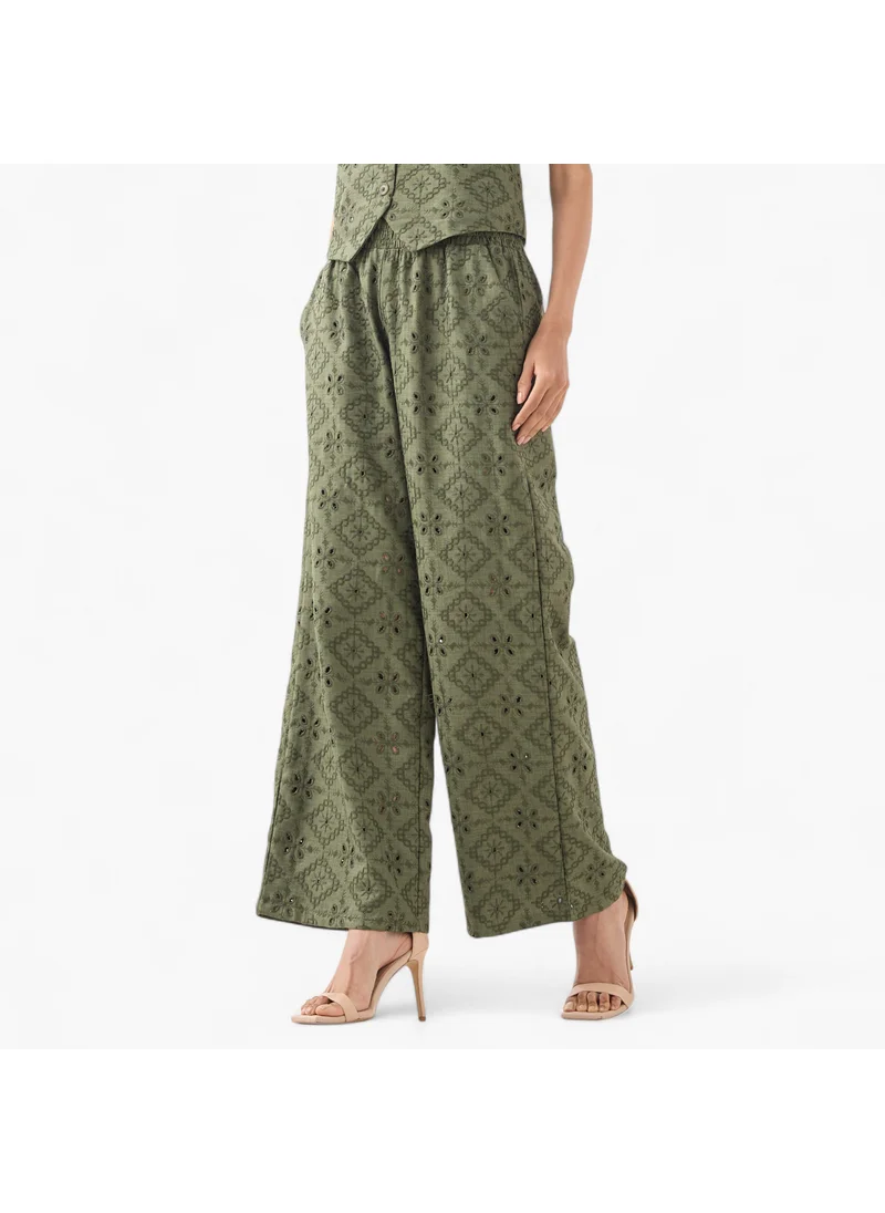 2Xtremz 2Xtremz Schiffli Trousers with Elastic Waist
