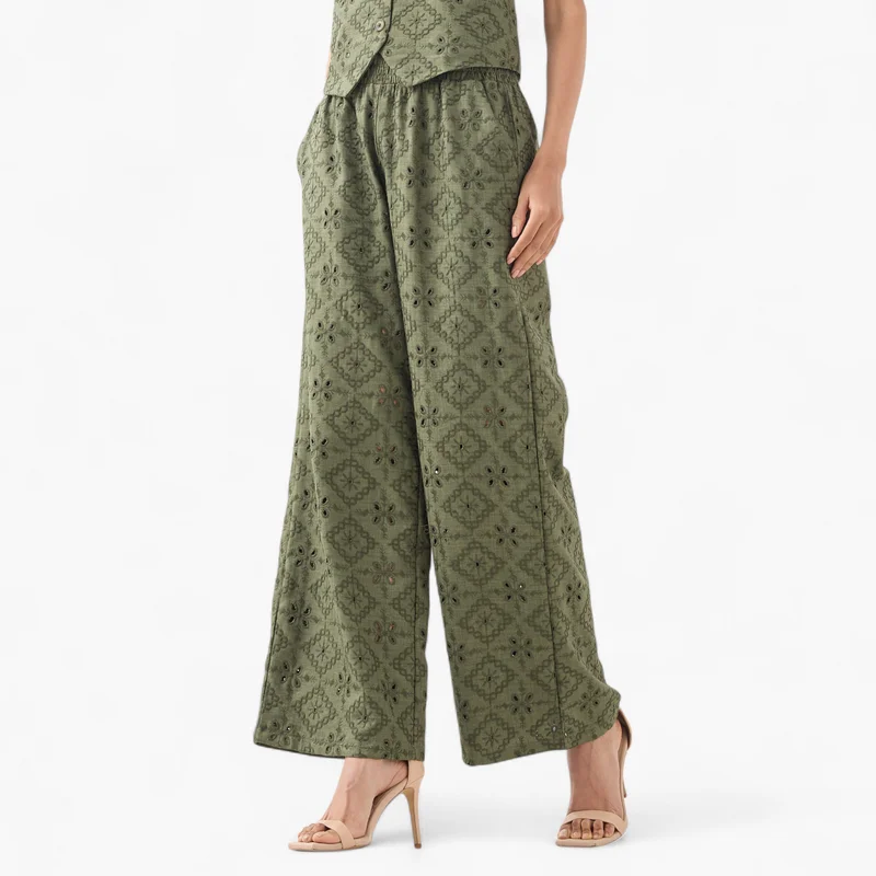 2Xtremz 2Xtremz Schiffli Trousers with Elastic Waist